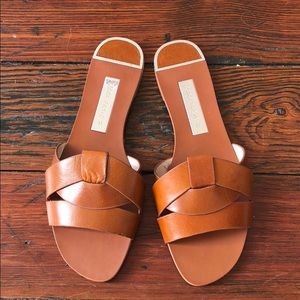 Zara Leather Crossover Sandals (Hermès Lookalike)